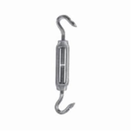 Chicago Hardware Midget Turnbuckle, HookHook, 42437In , 174Lb Working, 6In Take Up, 1138In L Close, Cast Alum 05323 5